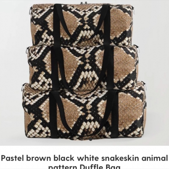 Snakeskin printed canvas bag - Picture 3 of 4